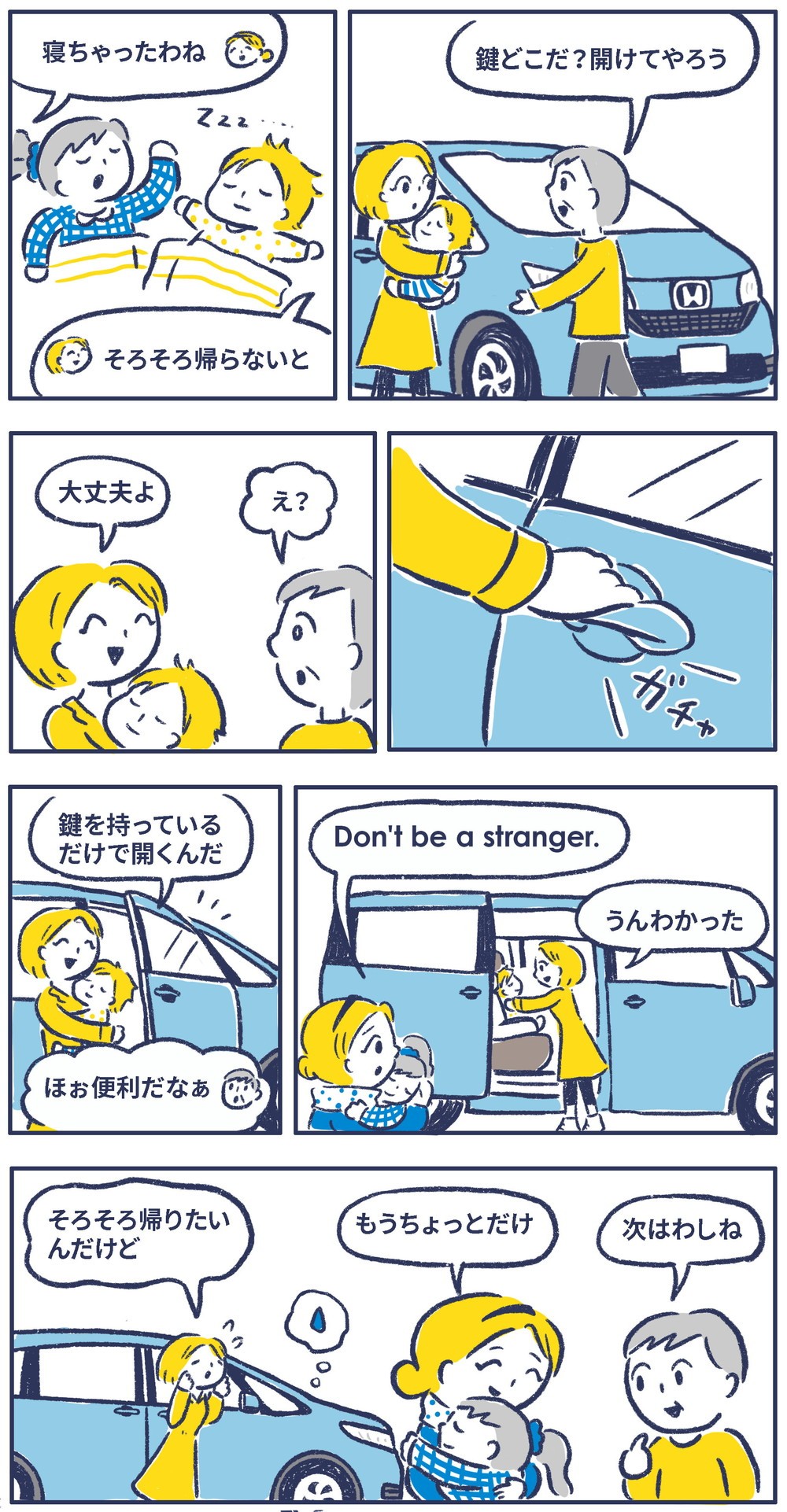 鍵どこだ？開けてやろう。大丈夫よ。鍵を持っているだけで空くんだ。ほお便利だなあ。